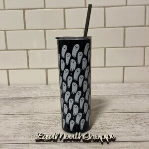 Viral Halloween Ghost Stainless Steel Insulated Tall Tumbler Cup with Straw